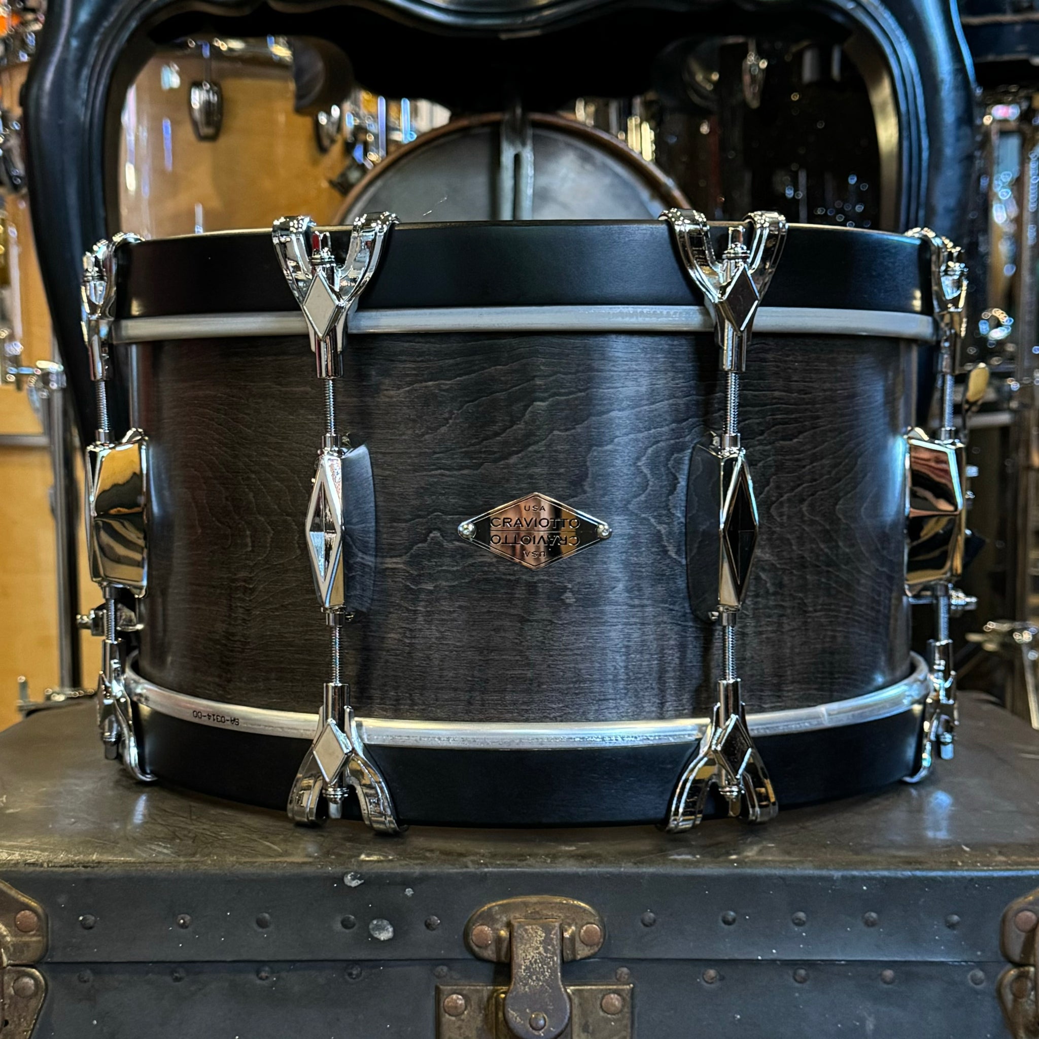 NEW Craviotto 7x14 Custom Shop Maple Super Swing in Black Oil Stain w/ Wood Hoops & 45 Degree Edges