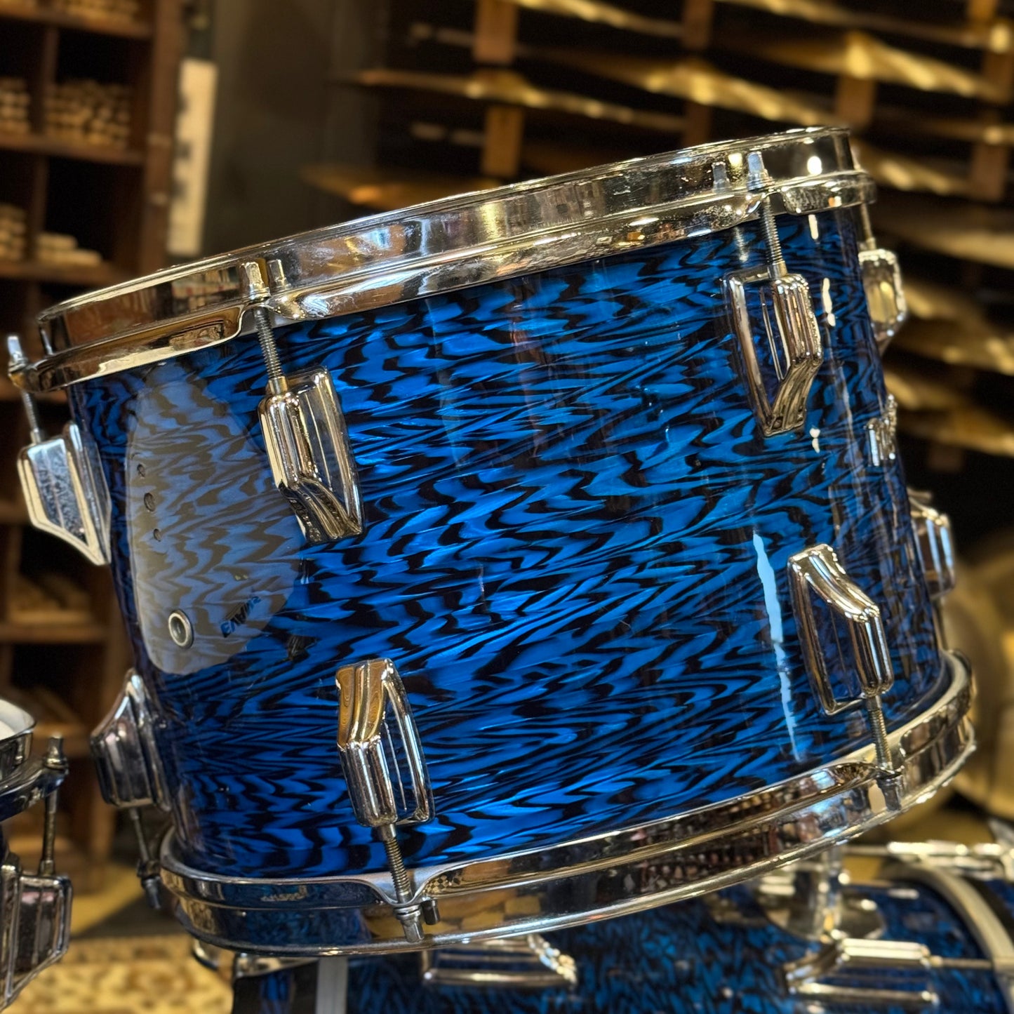 VINTAGE 1970's Rogers Fullerton Era "Powertone" Outfit in Blue Onyx - 14x22, 8x12, 9x13, 16x16