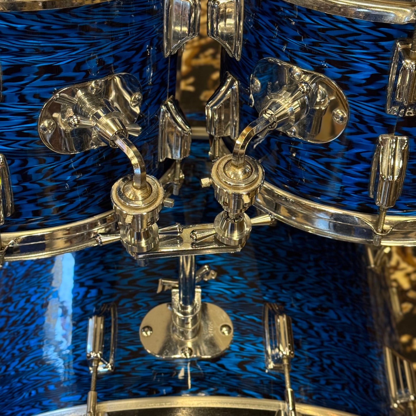 VINTAGE 1970's Rogers Fullerton Era "Powertone" Outfit in Blue Onyx - 14x22, 8x12, 9x13, 16x16