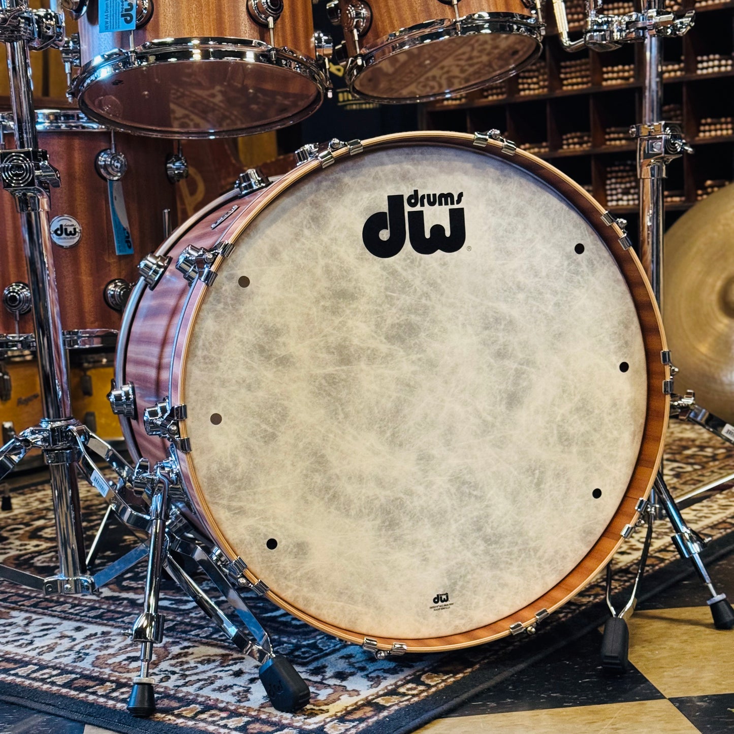 NEW DW Collector's Series Maple Mahogany Drum Set in Natural Satin Oil over Mahogany - 18x22, 7x10, 8x12, 12x14, 14x16