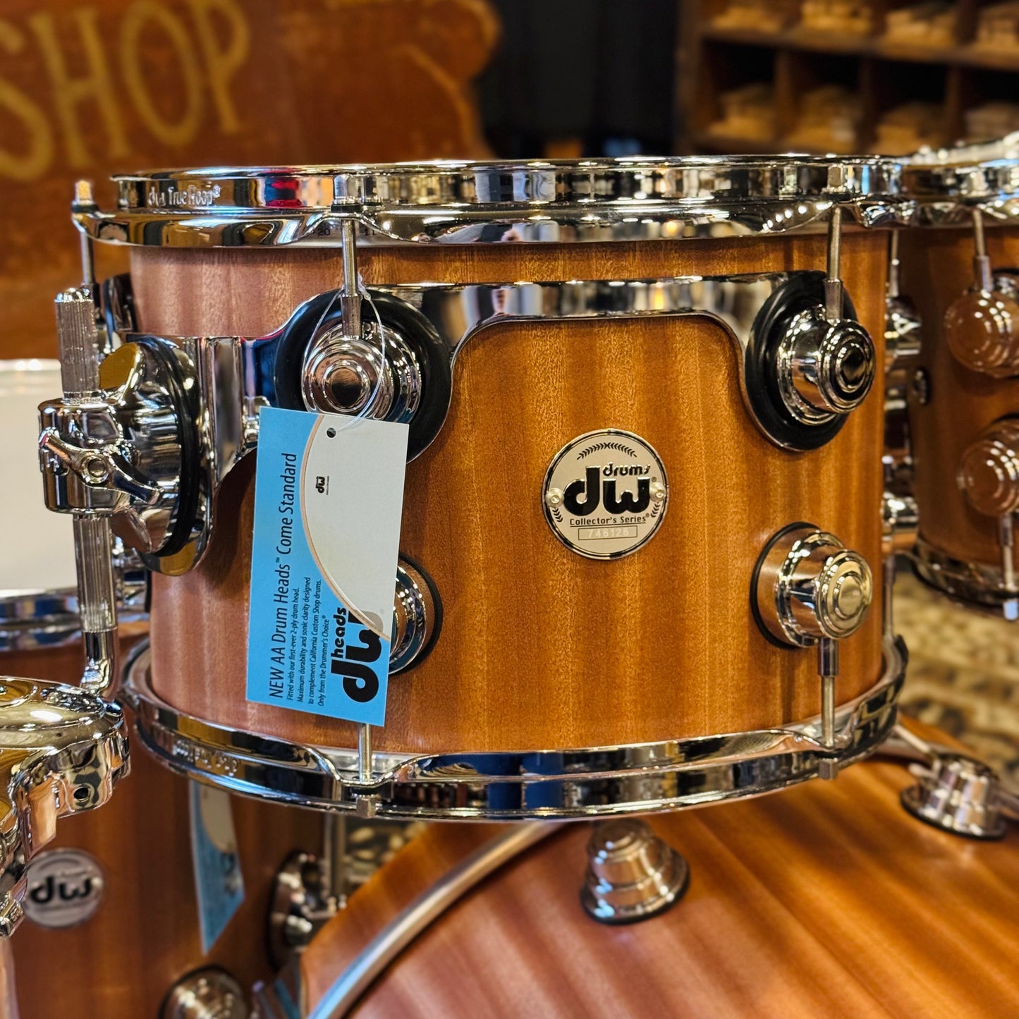 NEW DW Collector's Series Maple Mahogany Drum Set in Natural Satin Oil over Mahogany - 18x22, 7x10, 8x12, 12x14, 14x16