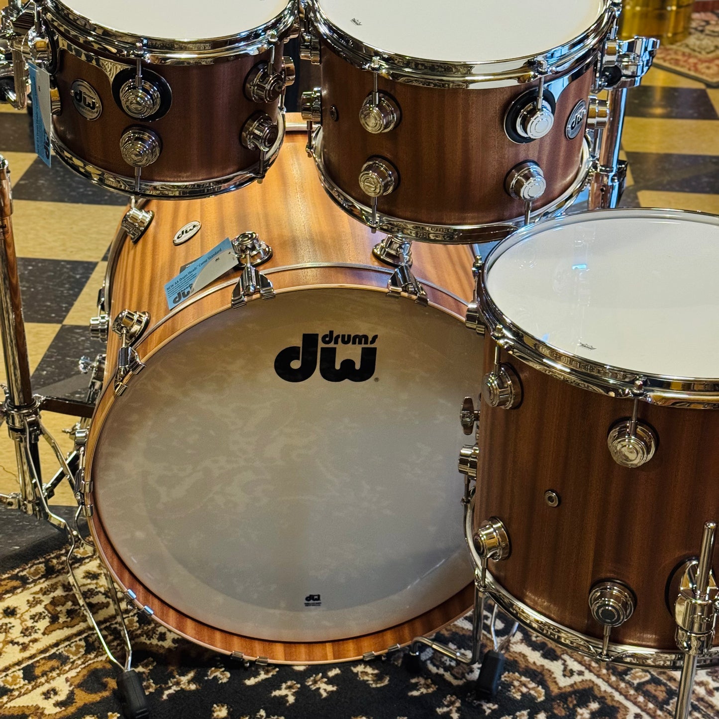 NEW DW Collector's Series Maple Mahogany Drum Set in Natural Satin Oil over Mahogany - 18x22, 7x10, 8x12, 12x14, 14x16