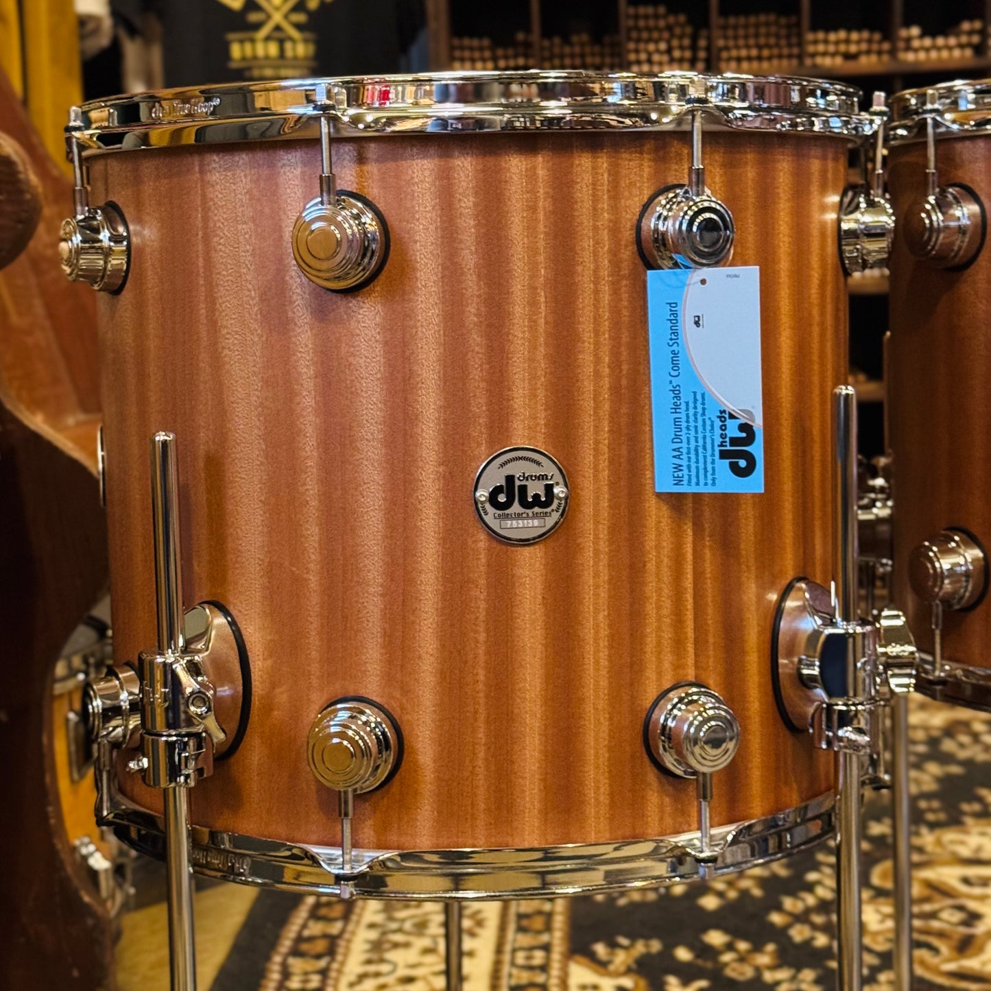 NEW DW Collector's Series Maple Mahogany Drum Set in Natural Satin Oil over Mahogany - 18x22, 7x10, 8x12, 12x14, 14x16
