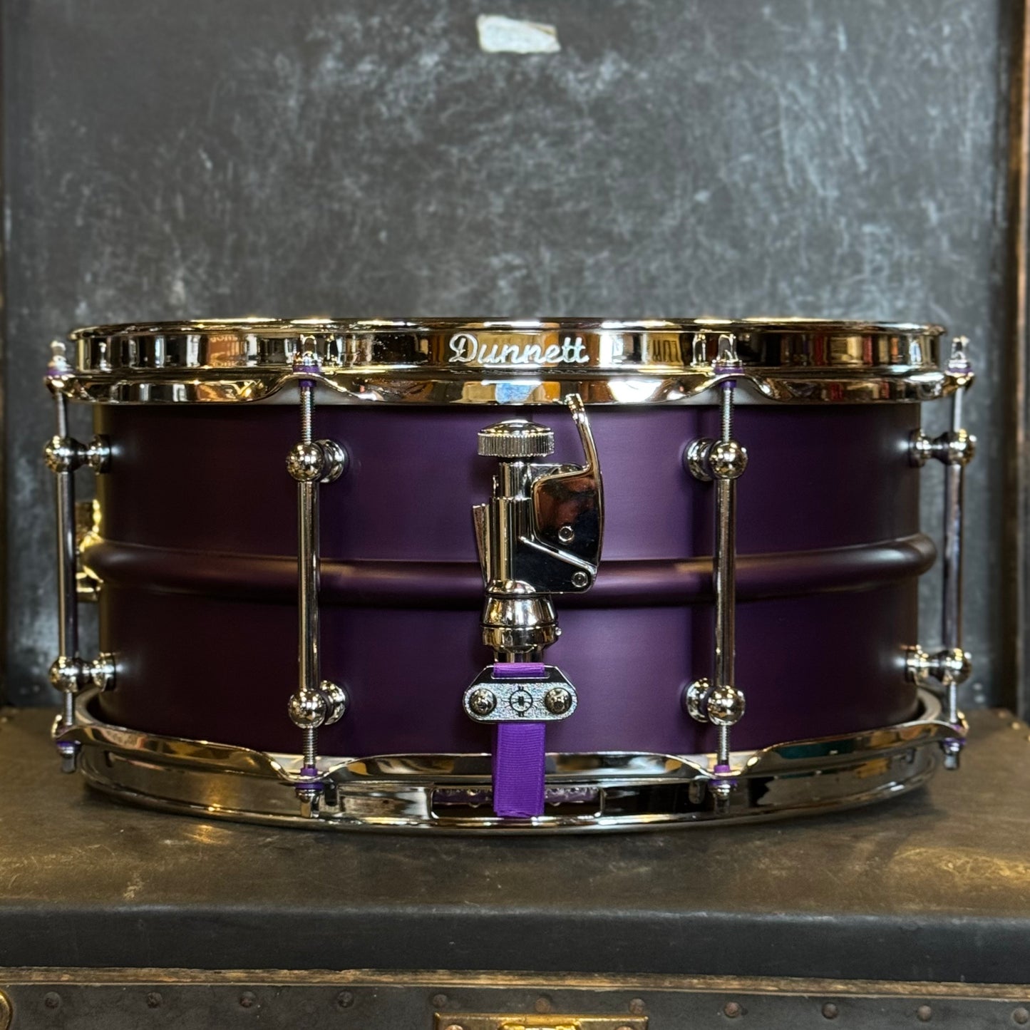 NEW Dunnett 6.5x14 Model 2N Aluminum Snare Drum in Purple "Lilac"