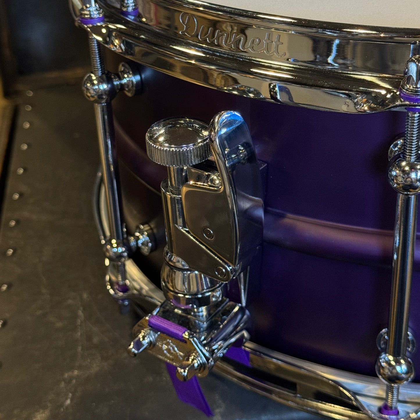 NEW Dunnett 6.5x14 Model 2N Aluminum Snare Drum in Purple "Lilac"