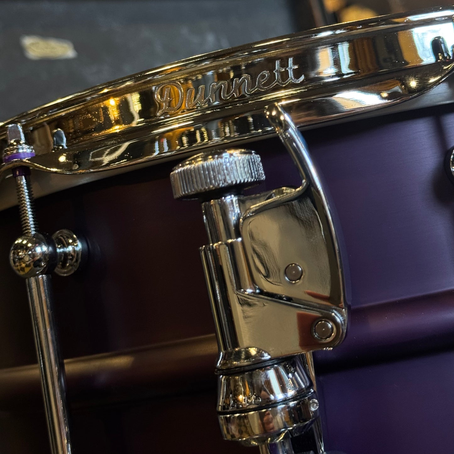 NEW Dunnett 6.5x14 Model 2N Aluminum Snare Drum in Purple "Lilac"