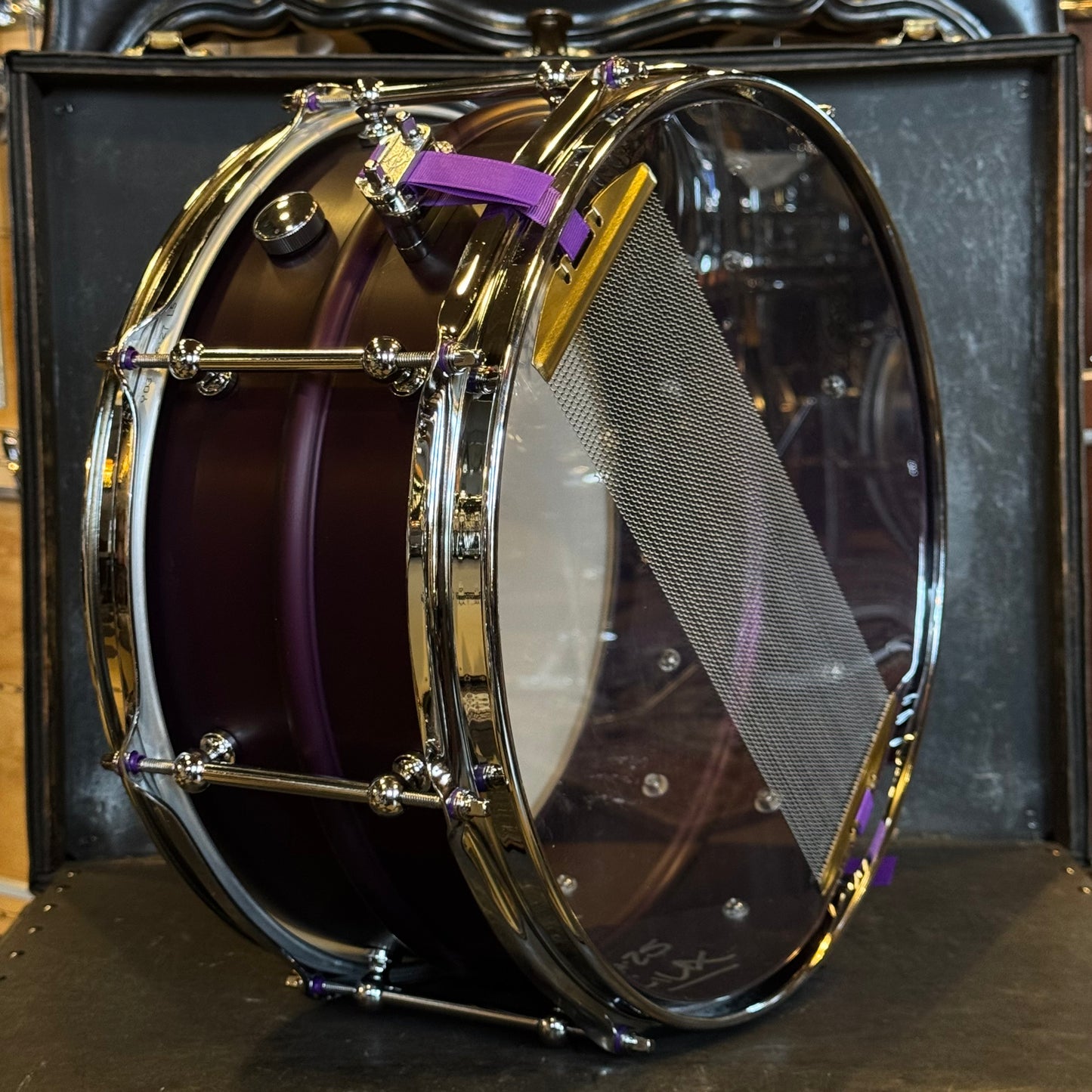 NEW Dunnett 6.5x14 Model 2N Aluminum Snare Drum in Purple "Lilac"