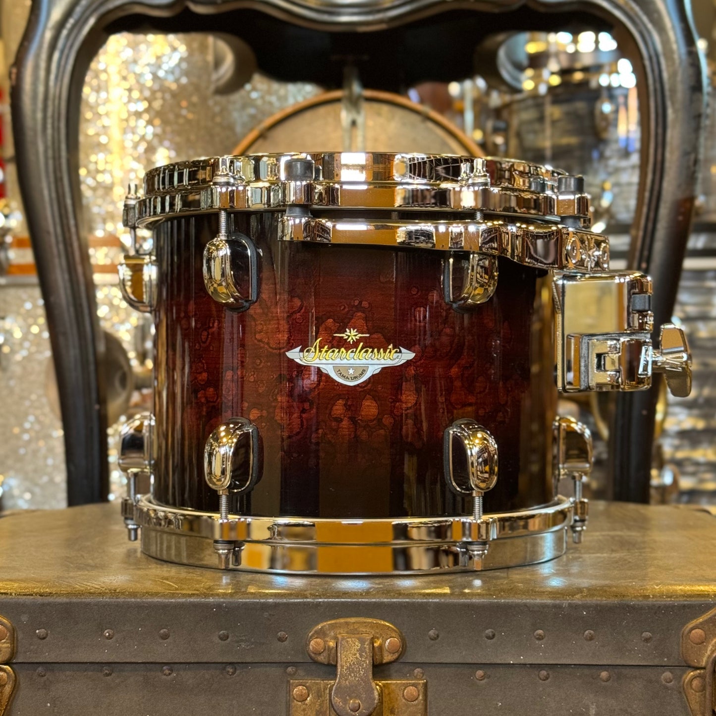 USED Tama 8x10 Starclassic Bubinga Tom in Volcanic Red Lacquer - 2018