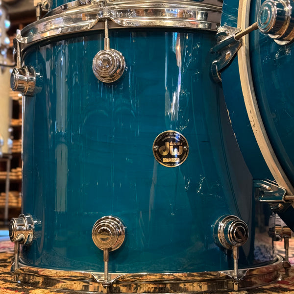 USED 1990's DW Pre-Collectors Series Keller Shell Set in Turquoise Gloss - 16x22, 9x10, 10x12, 13x15