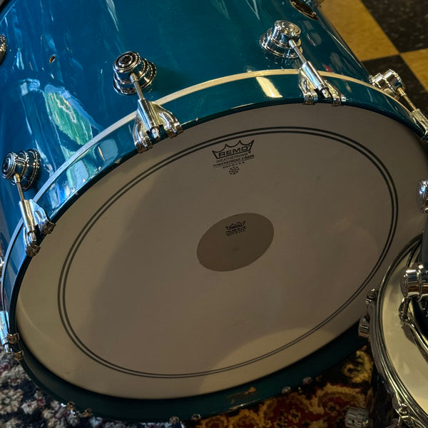 USED 1990's DW Pre-Collectors Series Keller Shell Set in Turquoise Gloss - 16x22, 9x10, 10x12, 13x15