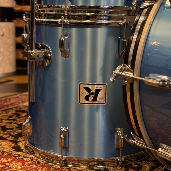 VINTAGE 1970's Rogers Big R Drum Set in Blue Mist - 14x22, 8x12, 9x13, 16x16