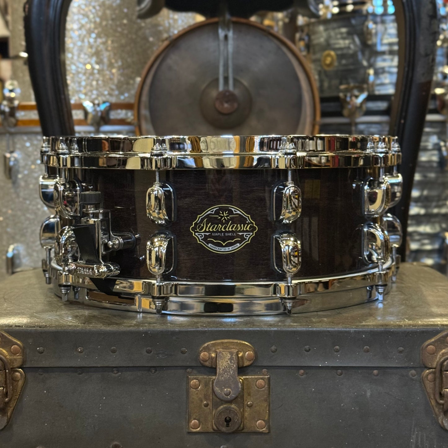 USED Tama 5.5x14 Starclassic Maple Snare Drum in Cherry Black Lacquer