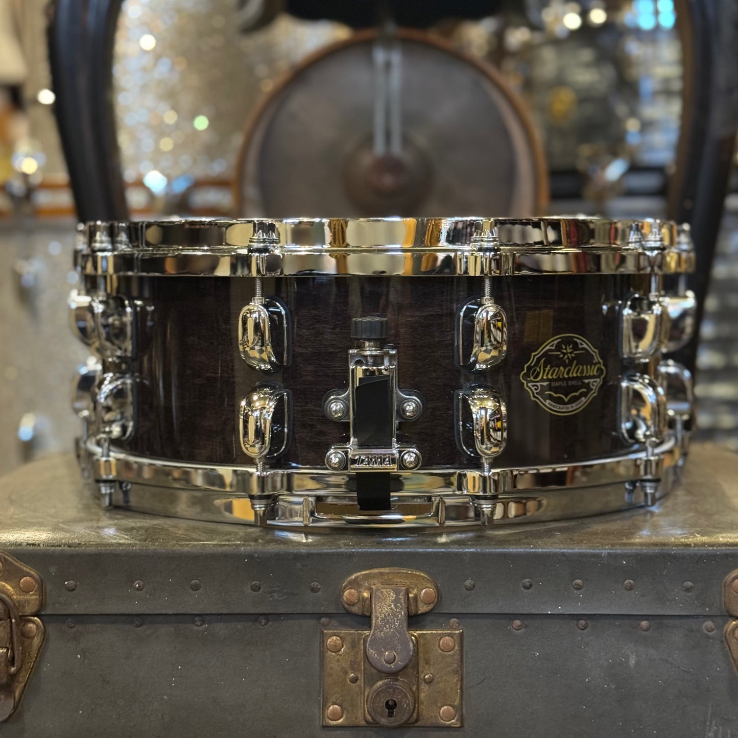USED Tama 5.5x14 Starclassic Maple Snare Drum in Cherry Black Lacquer