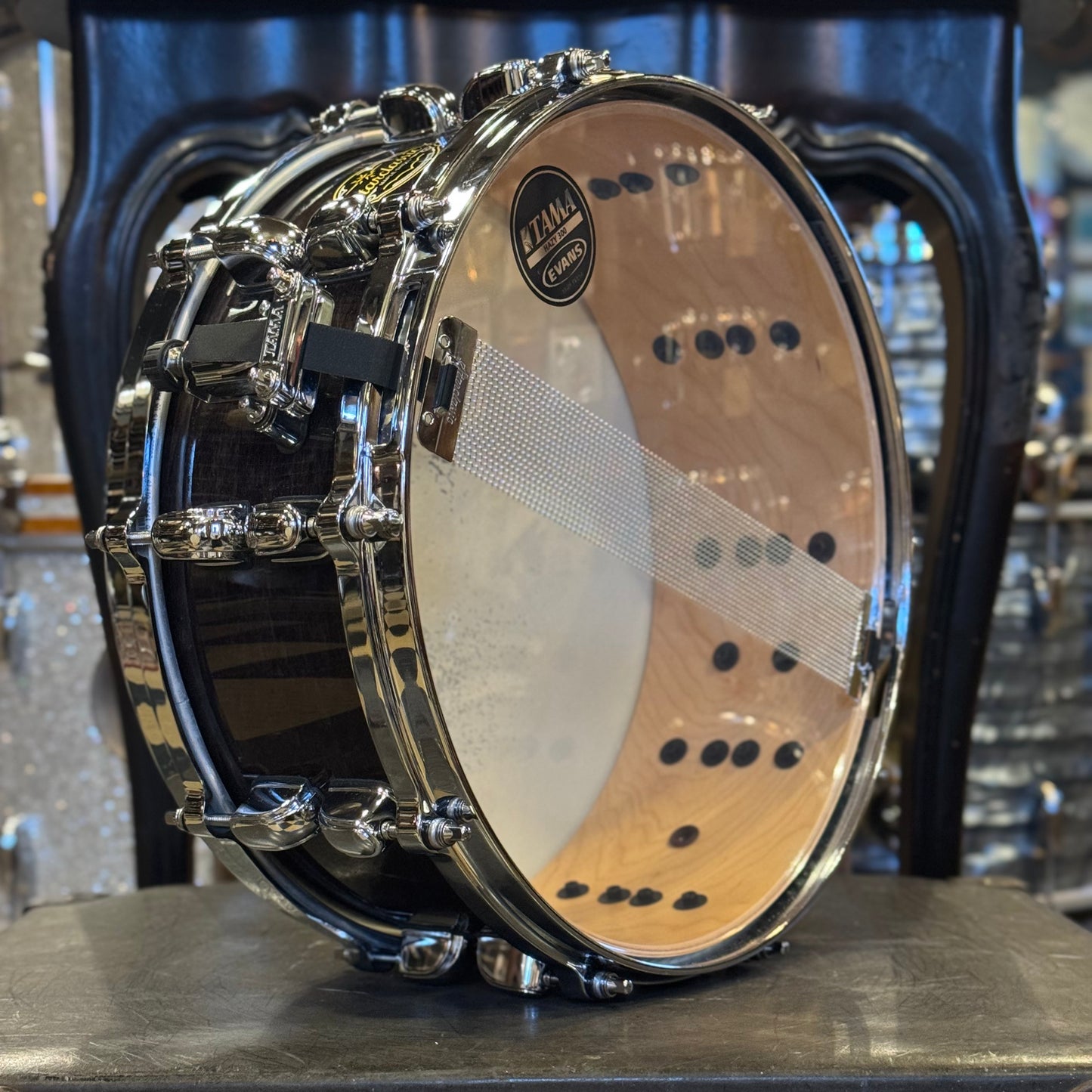 USED Tama 5.5x14 Starclassic Maple Snare Drum in Cherry Black Lacquer
