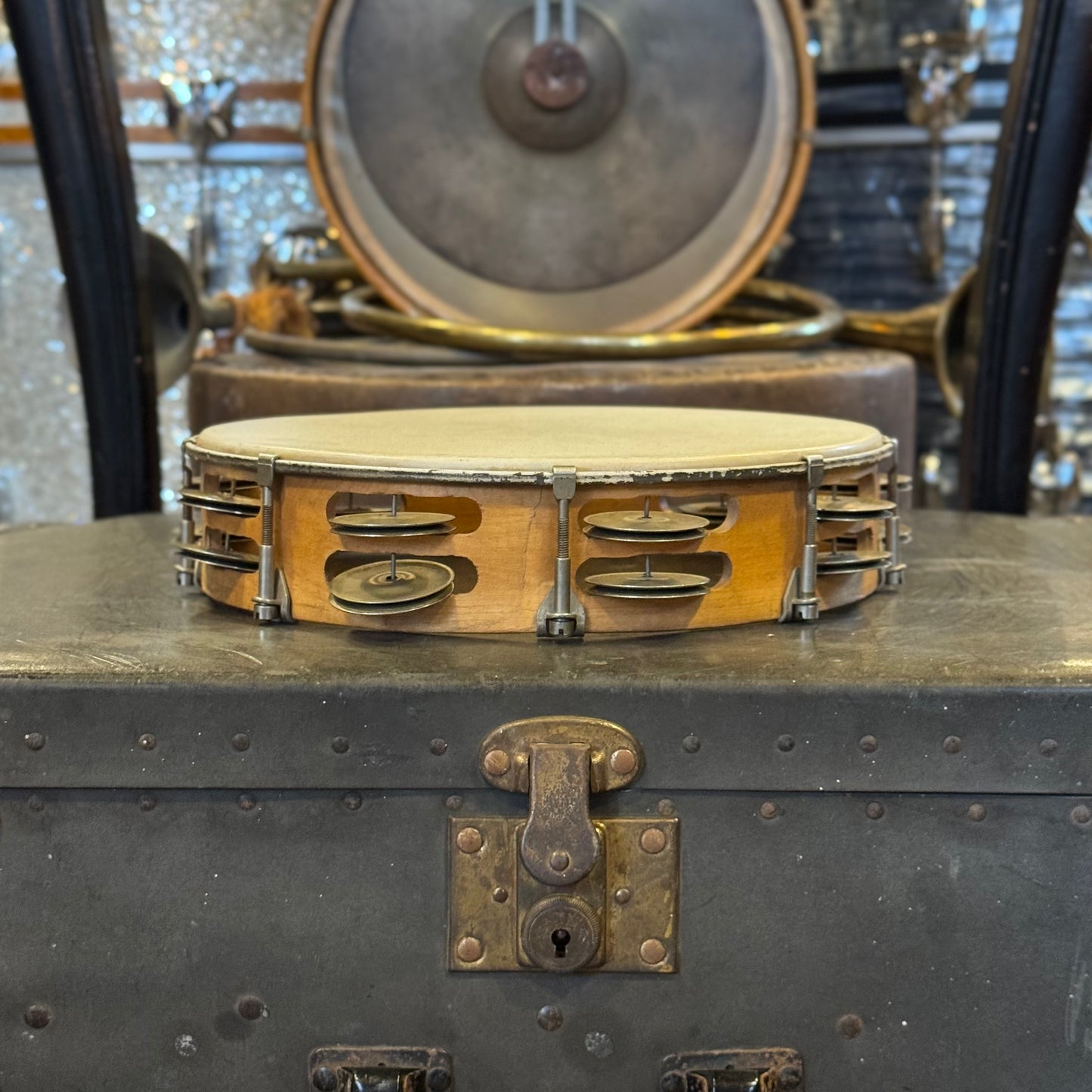 VINTAGE 1960's Ludwig Wood Tambourine - 10"