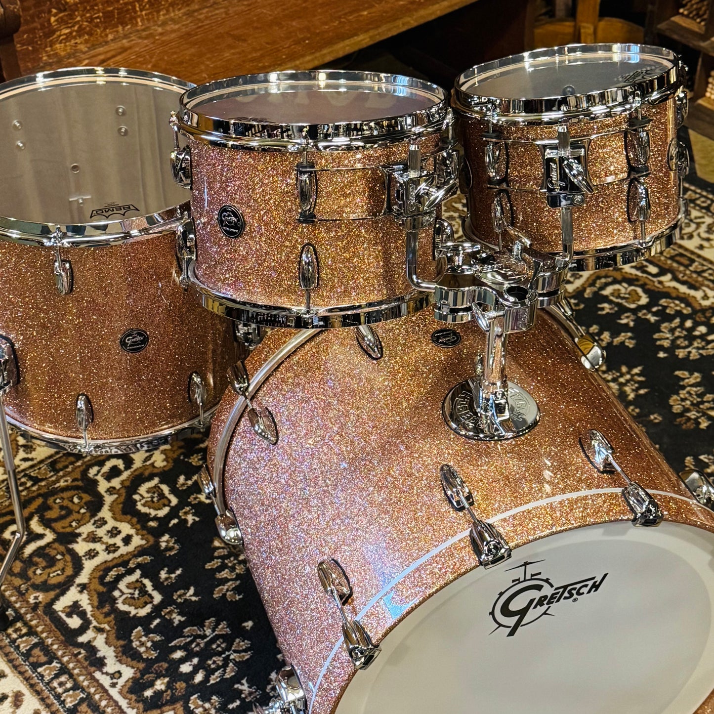 NEW Gretsch Renown RN2 Drum Set in Champagne Sparkle Lacquer - 18x22, 7x10, 8x12, 14x16