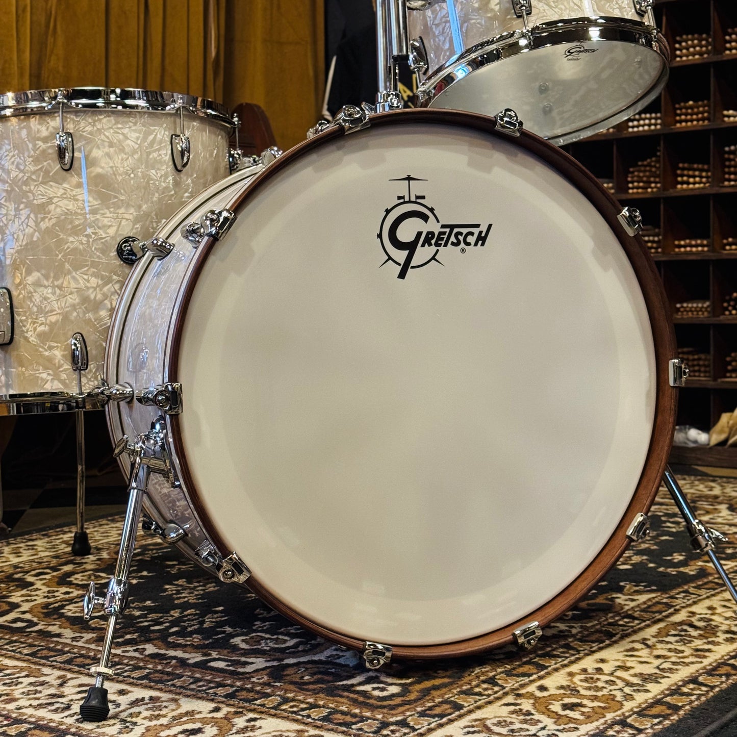 USED Gretsch Renown RN2 Drum Set in Vintage Marine Pearl - 14x24, 9x13, 16x16