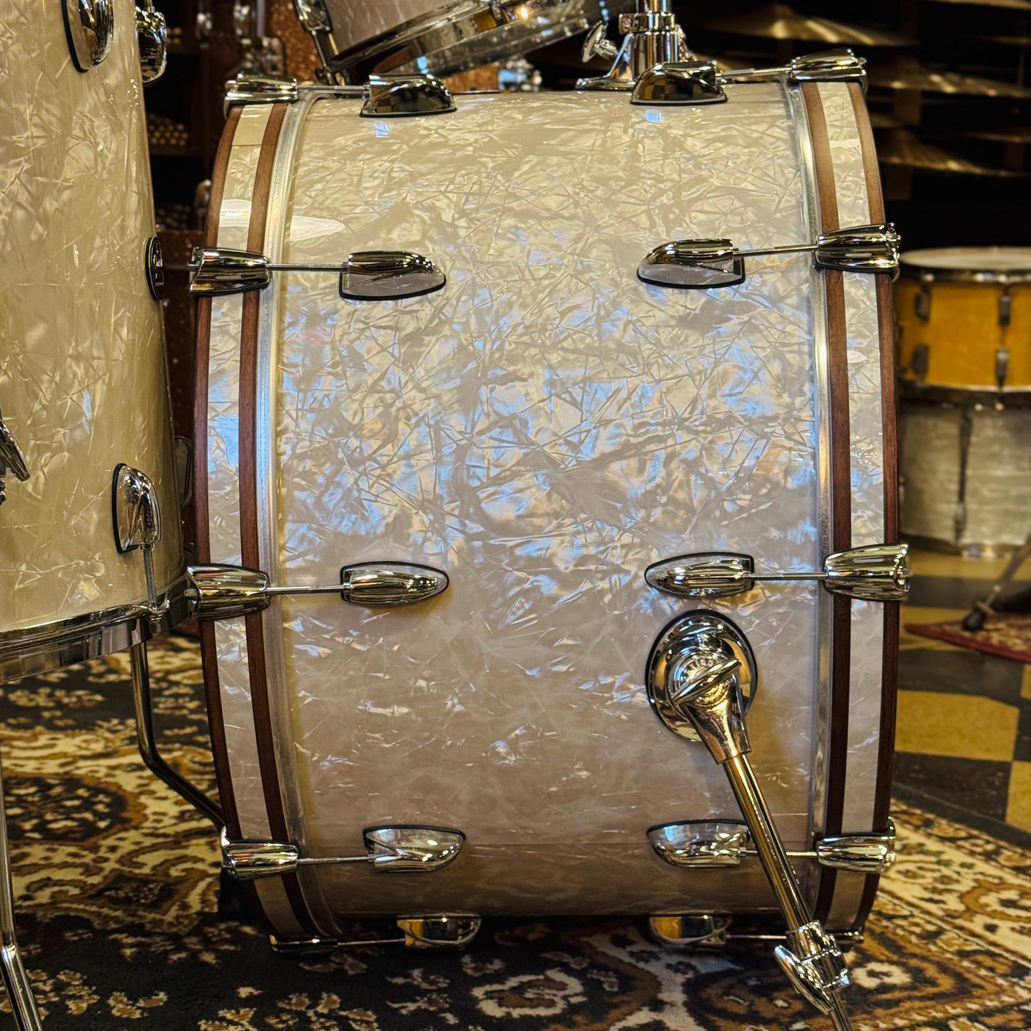 USED Gretsch Renown RN2 Drum Set in Vintage Marine Pearl - 14x24, 9x13, 16x16