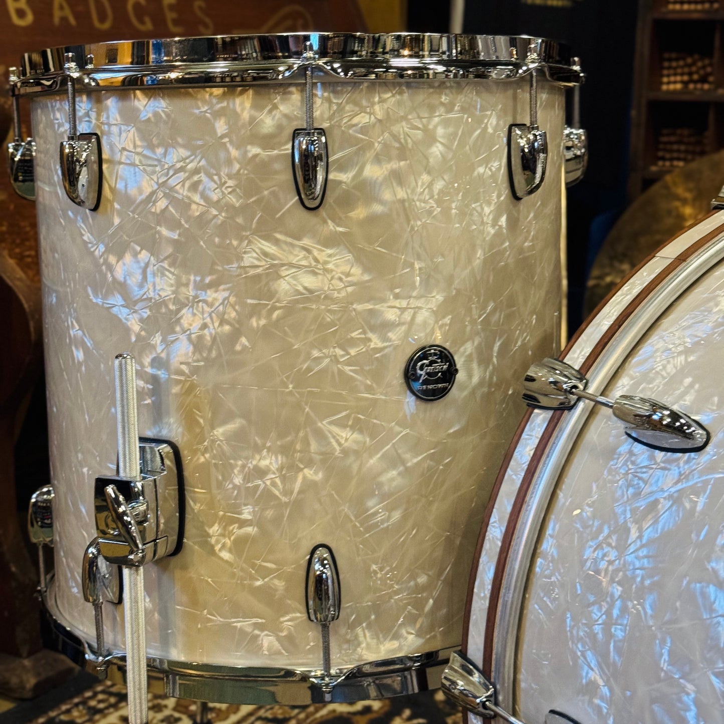 USED Gretsch Renown RN2 Drum Set in Vintage Marine Pearl - 14x24, 9x13, 16x16
