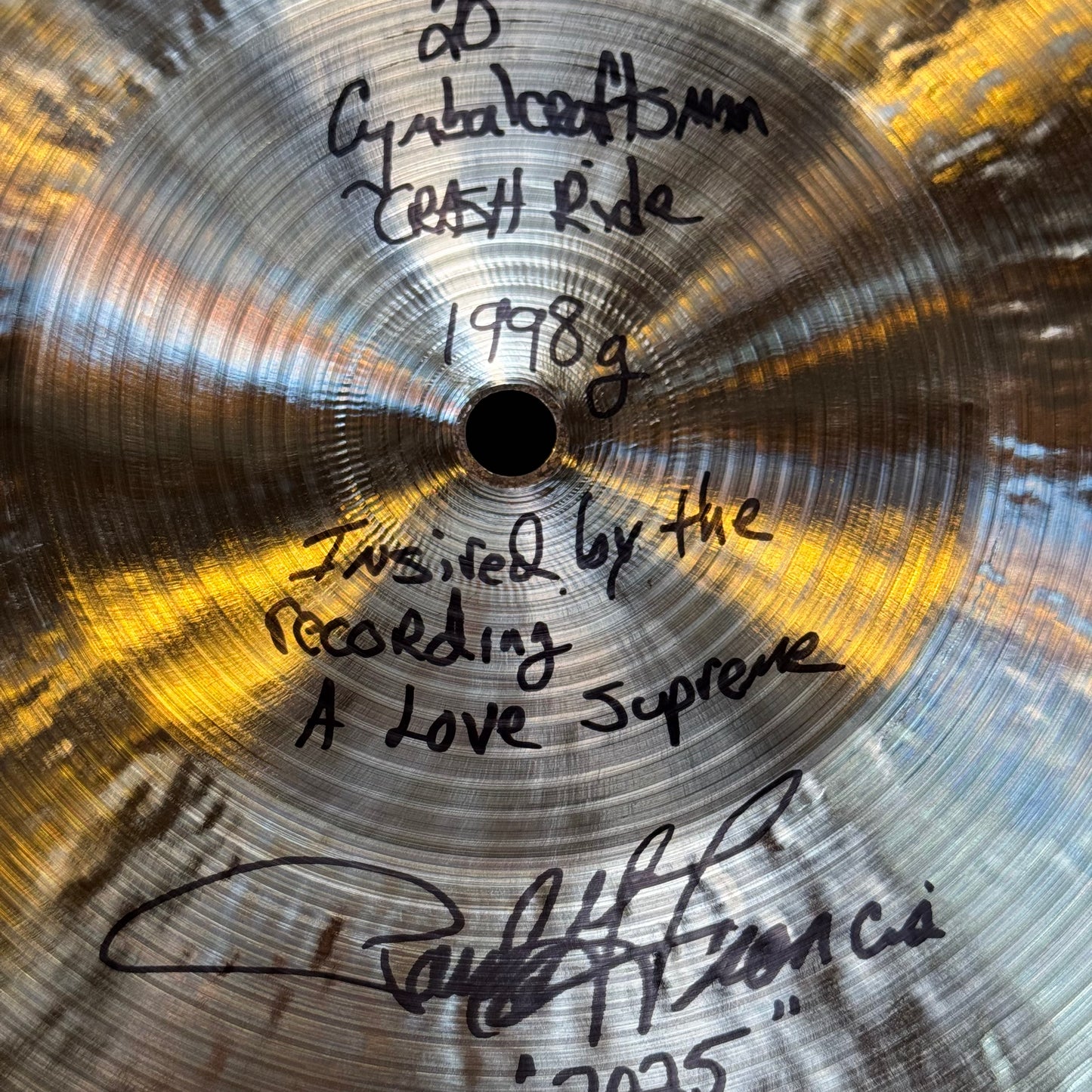 NEW Royal Cymbals 20" Cymbal Craftsman "A Love Supreme" Ride - 1998g