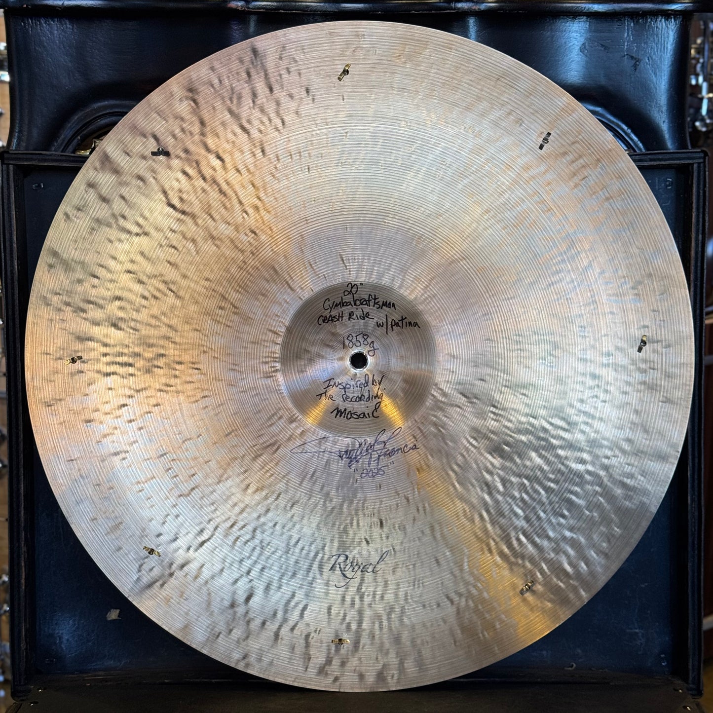 NEW Royal Cymbals Cymbal Craftsman 20" "Mosaic" Ride w/ Patina & Eight Rivets - 1858g