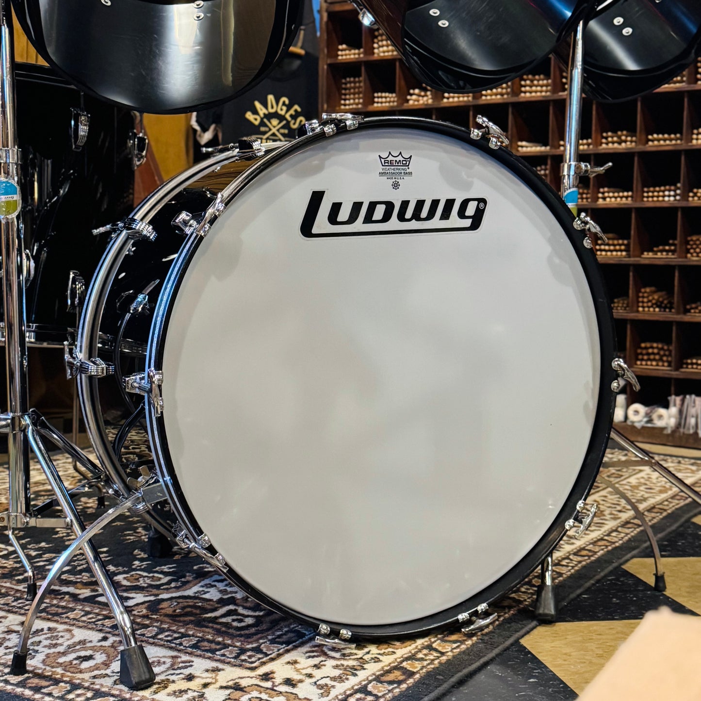 VINTAGE 1978-1979 Ludwig Vistalite Overdrive Outfit in Black Acrylic - 14x26, 9x13, 10x14, 12x15, 14x16, 16x18
