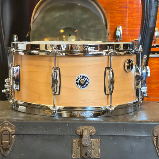 NEW Gretsch 6.5x14 Brooklyn Snare Drum in Satin Natural w/ Tone Control & Microsensitive