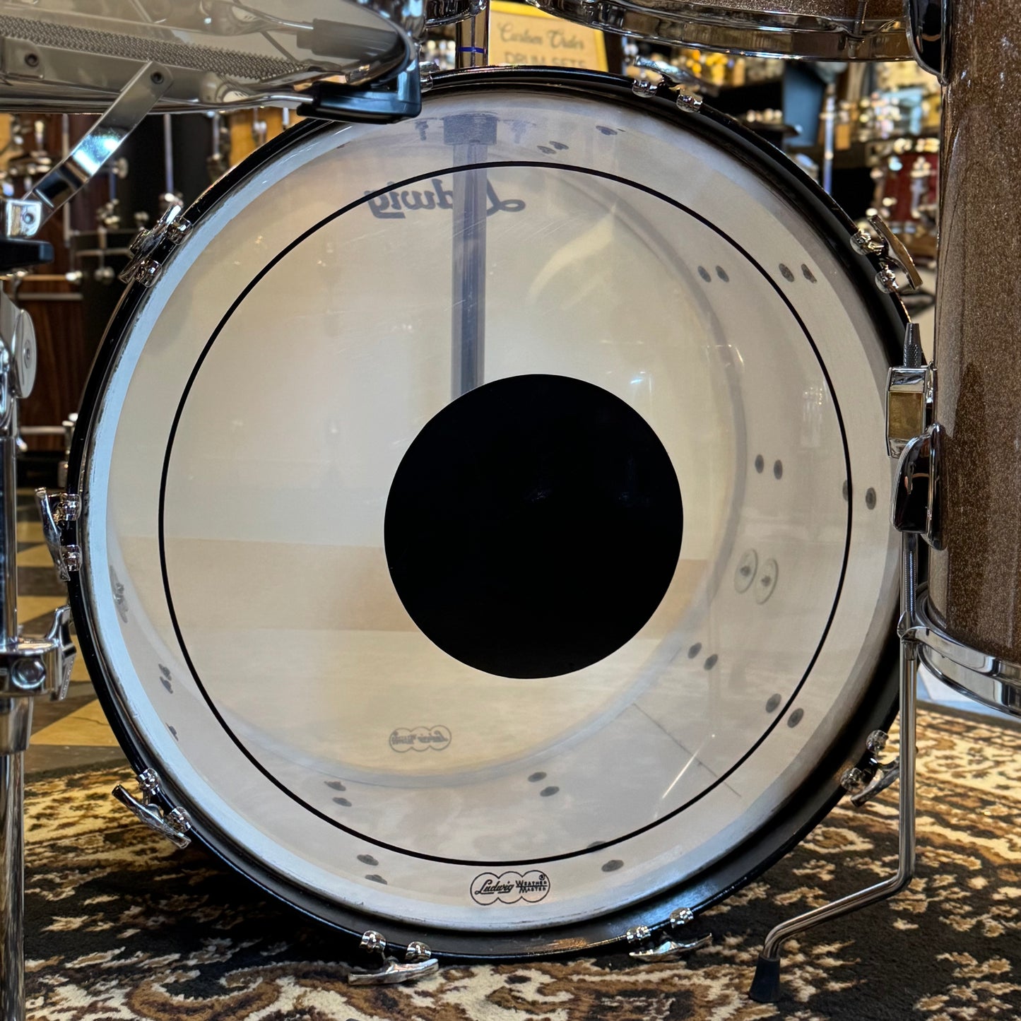 VINTAGE 1966 Ludwig Hollywood Outfit in Champagne Sparkle w/ Lm400 Snare Drum - 14x22, 8x12, 8x12, 16x16, 5x14