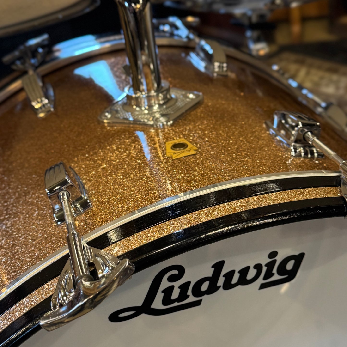 VINTAGE 1966 Ludwig Hollywood Outfit in Champagne Sparkle w/ Lm400 Snare Drum - 14x22, 8x12, 8x12, 16x16, 5x14