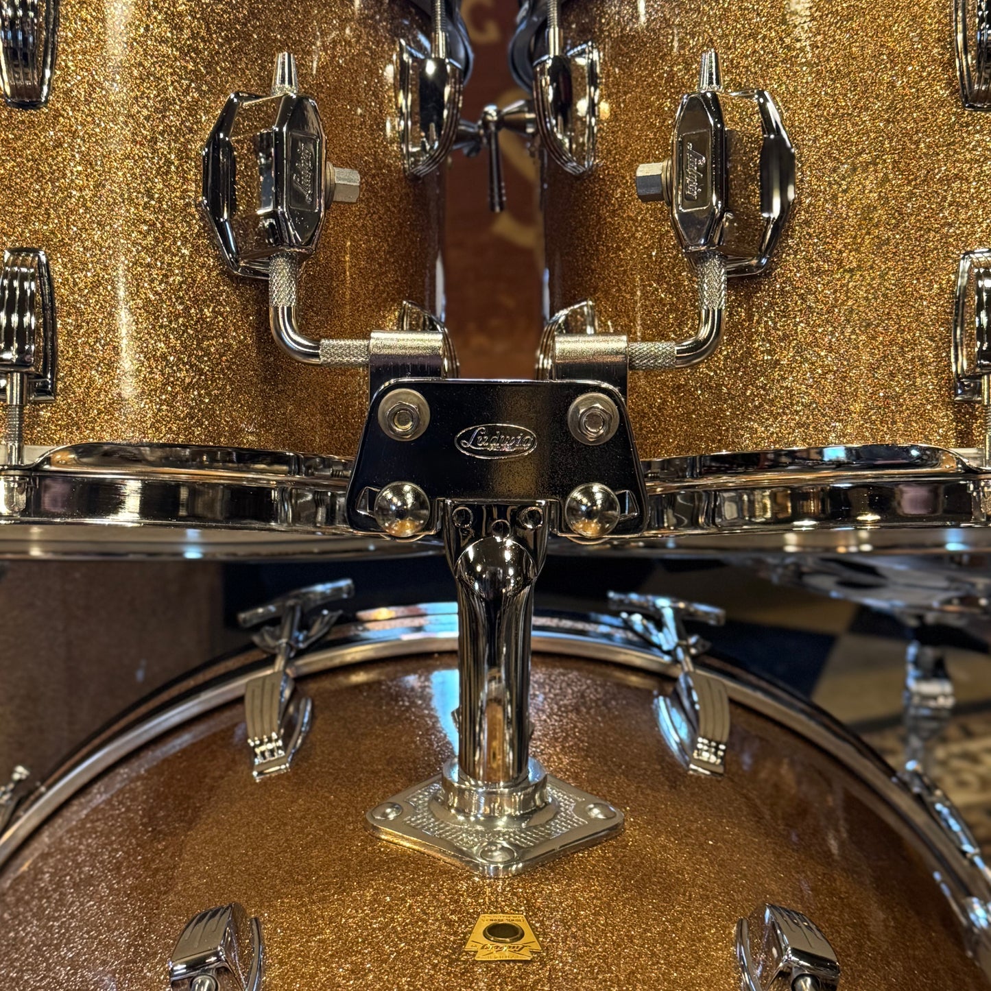 VINTAGE 1966 Ludwig Hollywood Outfit in Champagne Sparkle w/ Lm400 Snare Drum - 14x22, 8x12, 8x12, 16x16, 5x14