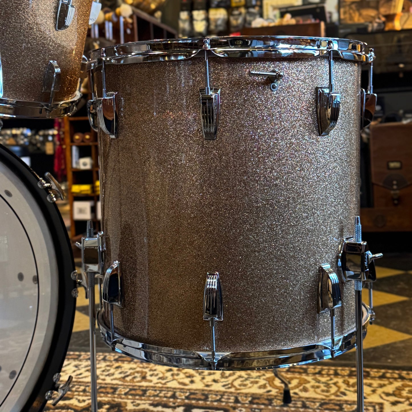 VINTAGE 1966 Ludwig Hollywood Outfit in Champagne Sparkle w/ Lm400 Snare Drum - 14x22, 8x12, 8x12, 16x16, 5x14