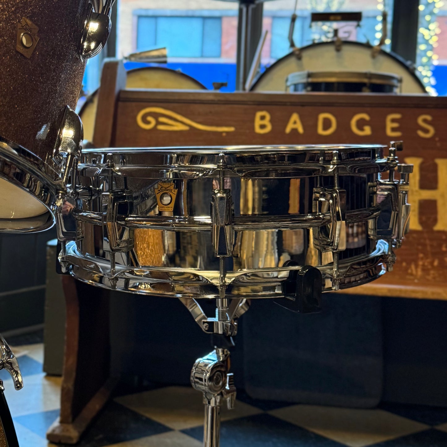 VINTAGE 1966 Ludwig Hollywood Outfit in Champagne Sparkle w/ Lm400 Snare Drum - 14x22, 8x12, 8x12, 16x16, 5x14