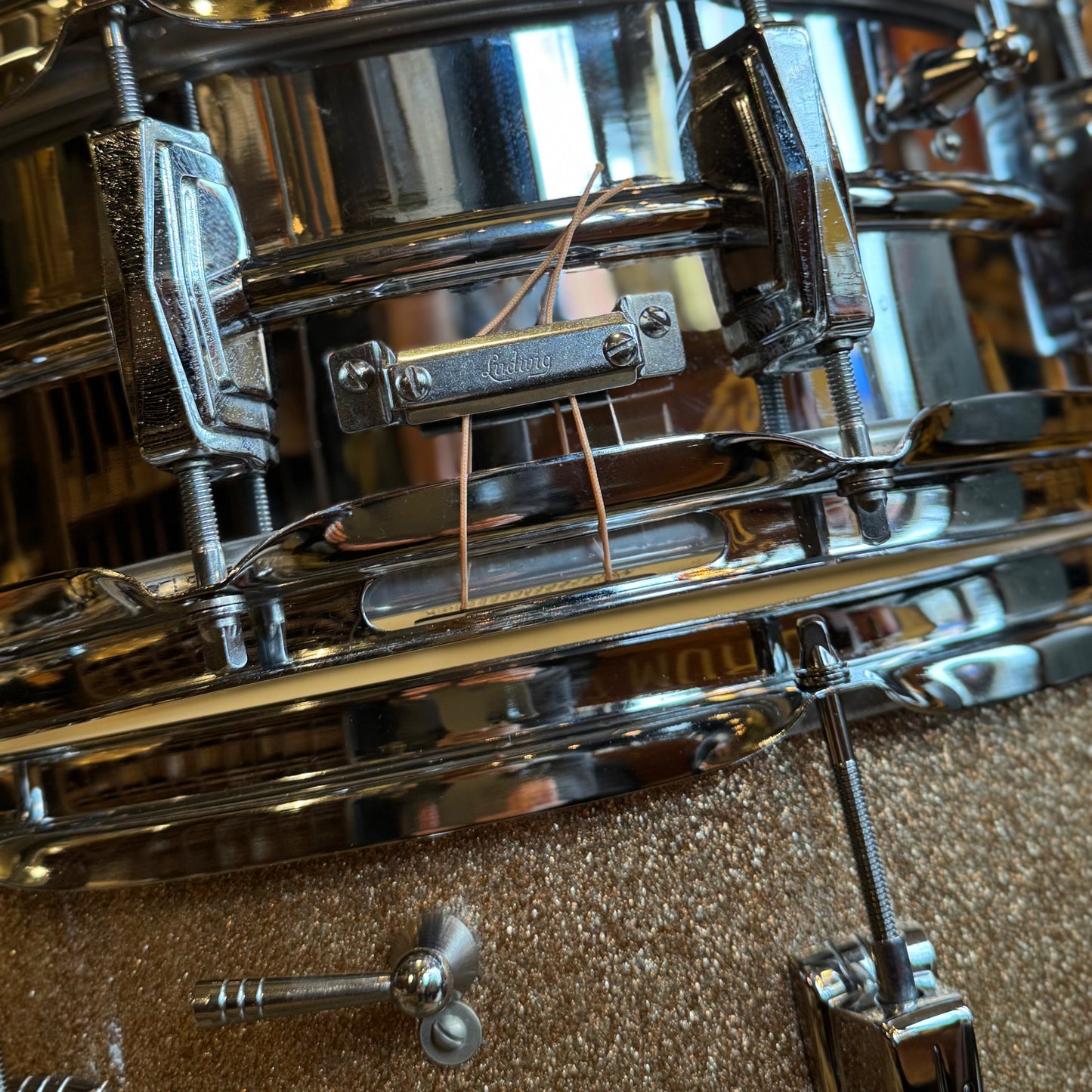 VINTAGE 1966 Ludwig Hollywood Outfit in Champagne Sparkle w/ Lm400 Snare Drum - 14x22, 8x12, 8x12, 16x16, 5x14