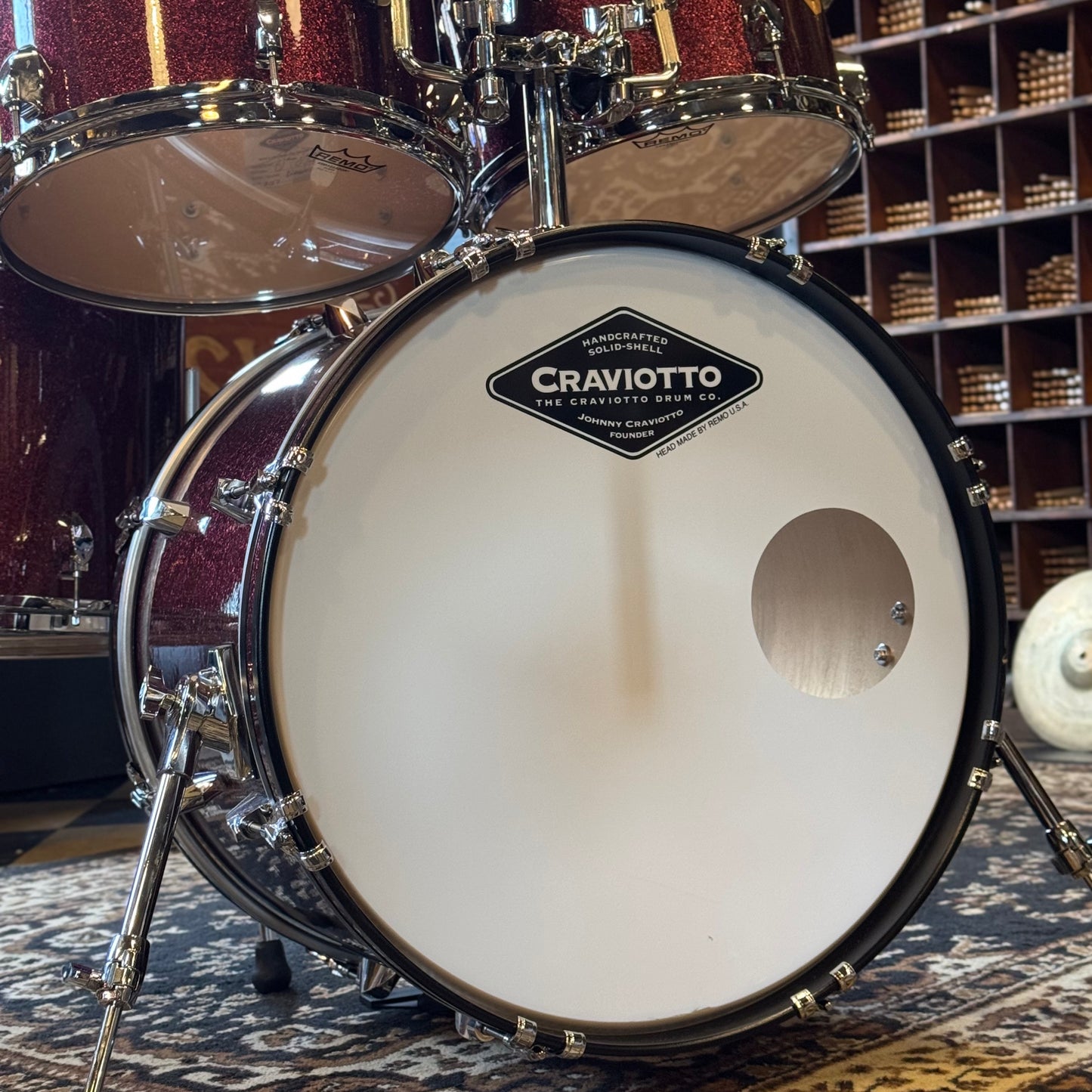 USED Craviotto Diamond Series 4pc in Burgundy Sparkle - 14x20, 8x12, 9x13, 16x16