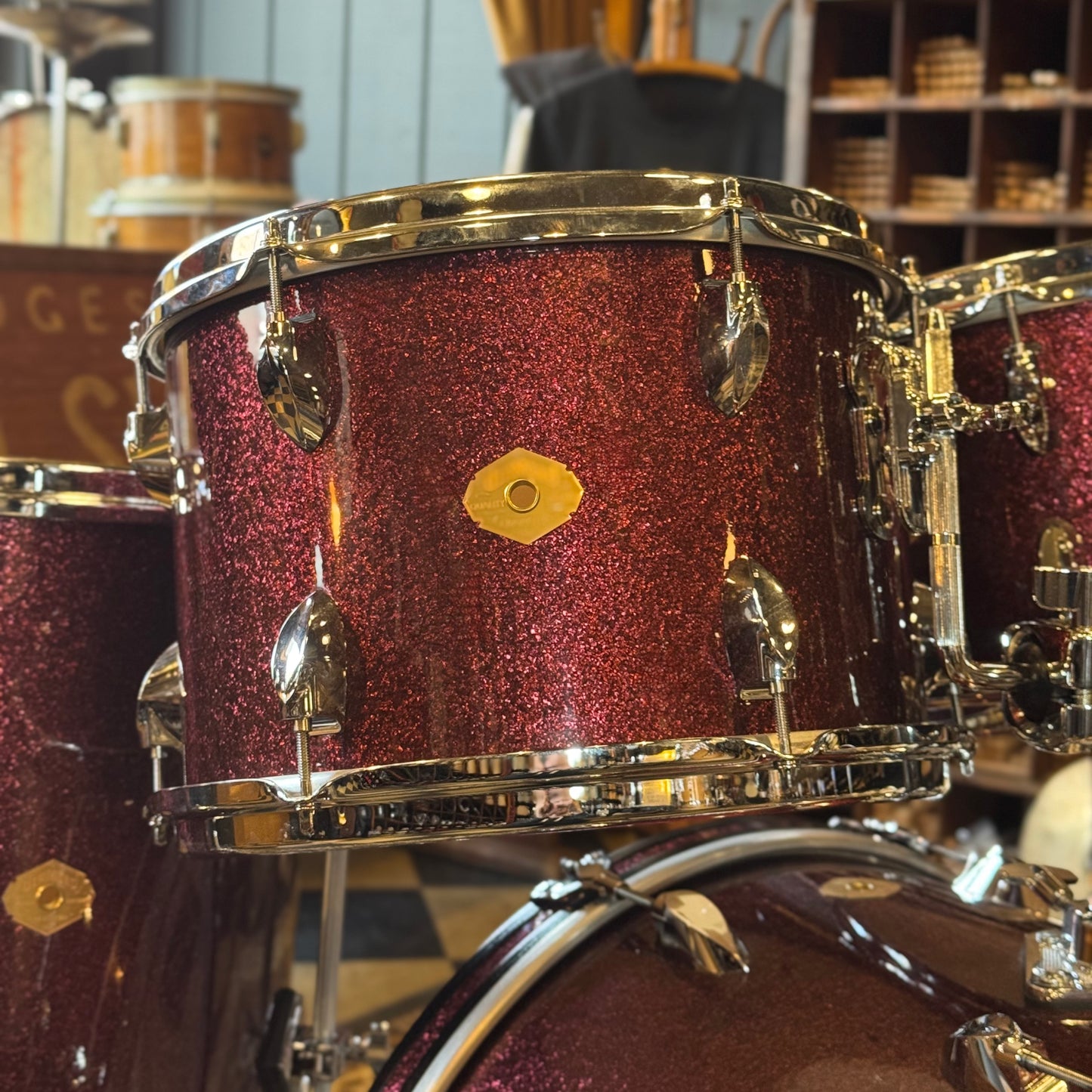 USED Craviotto Diamond Series 4pc in Burgundy Sparkle - 14x20, 8x12, 9x13, 16x16