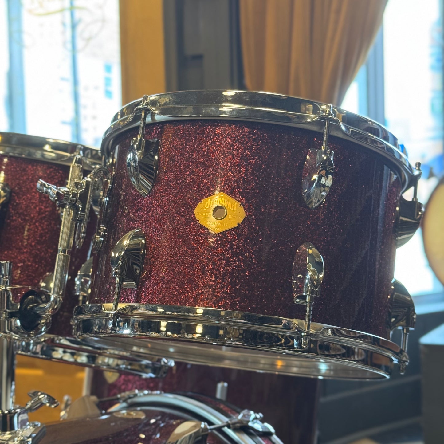 USED Craviotto Diamond Series 4pc in Burgundy Sparkle - 14x20, 8x12, 9x13, 16x16