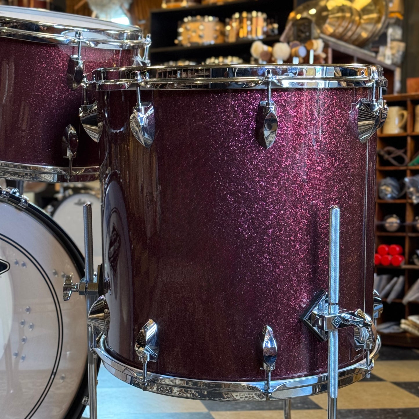 USED Craviotto Diamond Series 4pc in Burgundy Sparkle - 14x20, 8x12, 9x13, 16x16