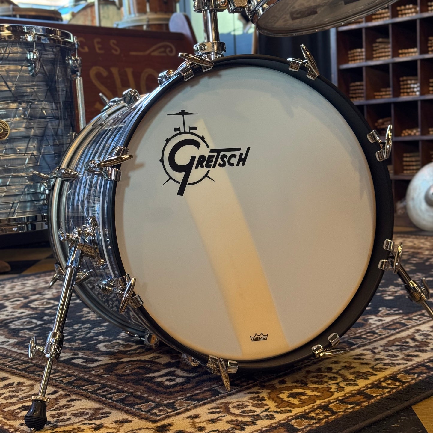 NEW Gretsch USA Custom Drum Set in Sky Blue Pearl - 14x18, 8x12, 14x14