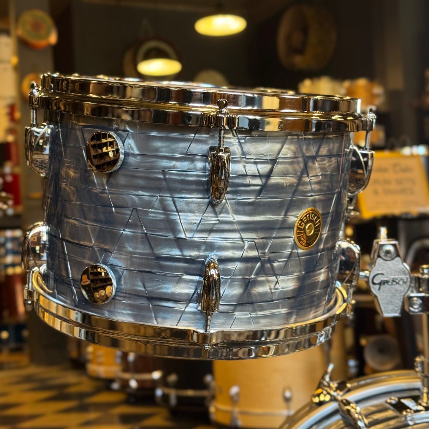 NEW Gretsch USA Custom Drum Set in Sky Blue Pearl - 14x18, 8x12, 14x14