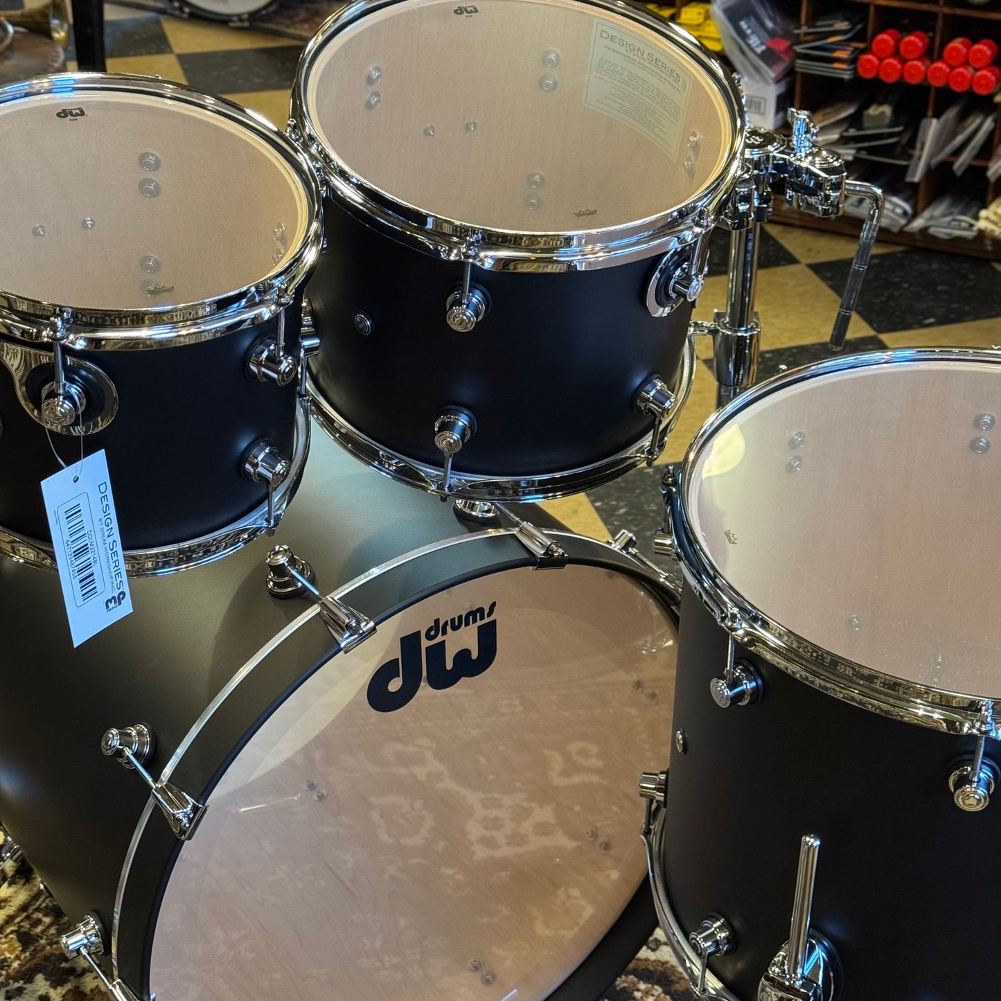 NEW DW Design Series Drum Set in Satin Black - 18x22, 8x10, 9x12, 14x16