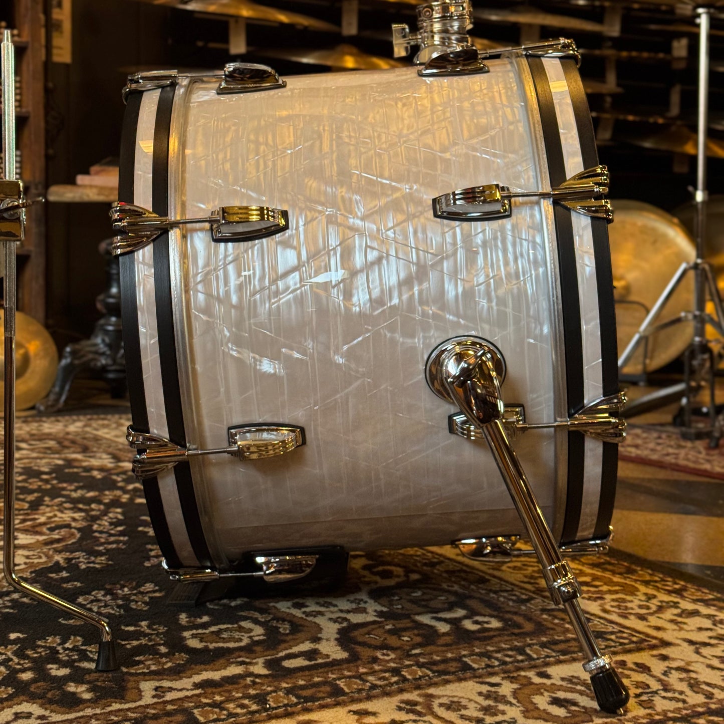 USED Ludwig Classic Maple Drum Set in Vintage White Marine - 14x20, 8x12, 9x13, 16x16