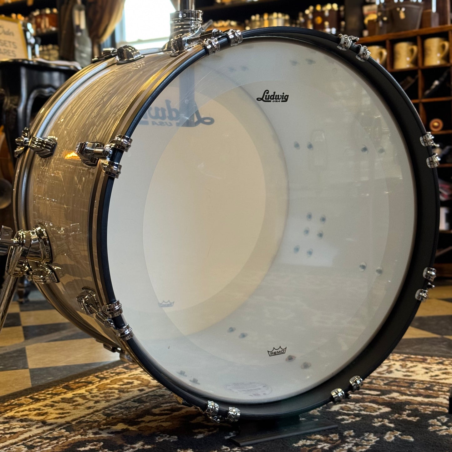 USED Ludwig Classic Maple Drum Set in Vintage White Marine - 14x20, 8x12, 9x13, 16x16