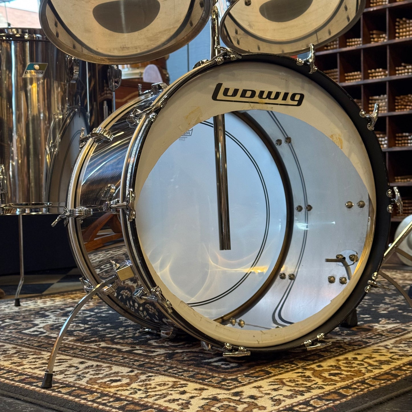 VINTAGE Ludwig 1970's Stainless Steel Concert Tom Set - 14x22, 5.5x8, 6.5x10, 9x13, 10x14, 16x18