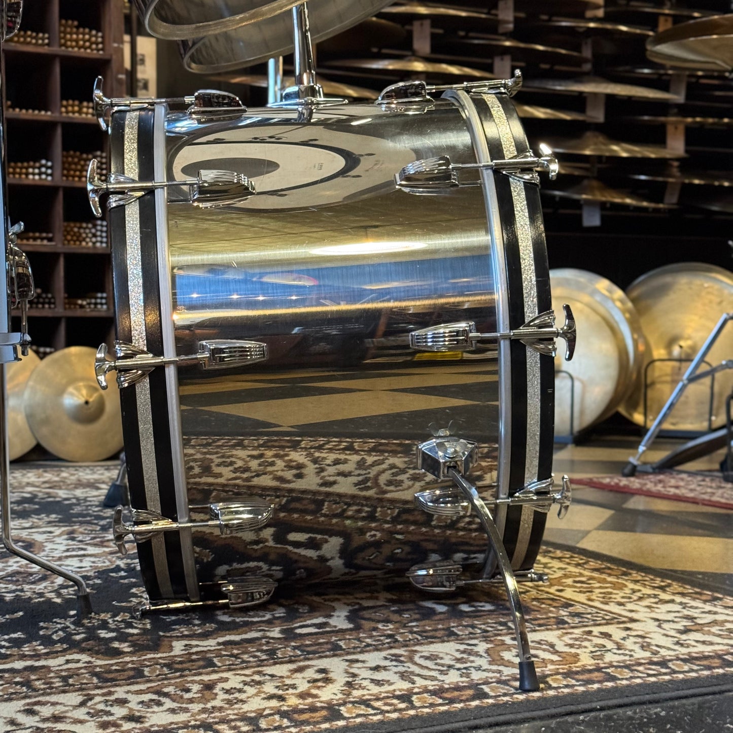 VINTAGE Ludwig 1970's Stainless Steel Concert Tom Set - 14x22, 5.5x8, 6.5x10, 9x13, 10x14, 16x18