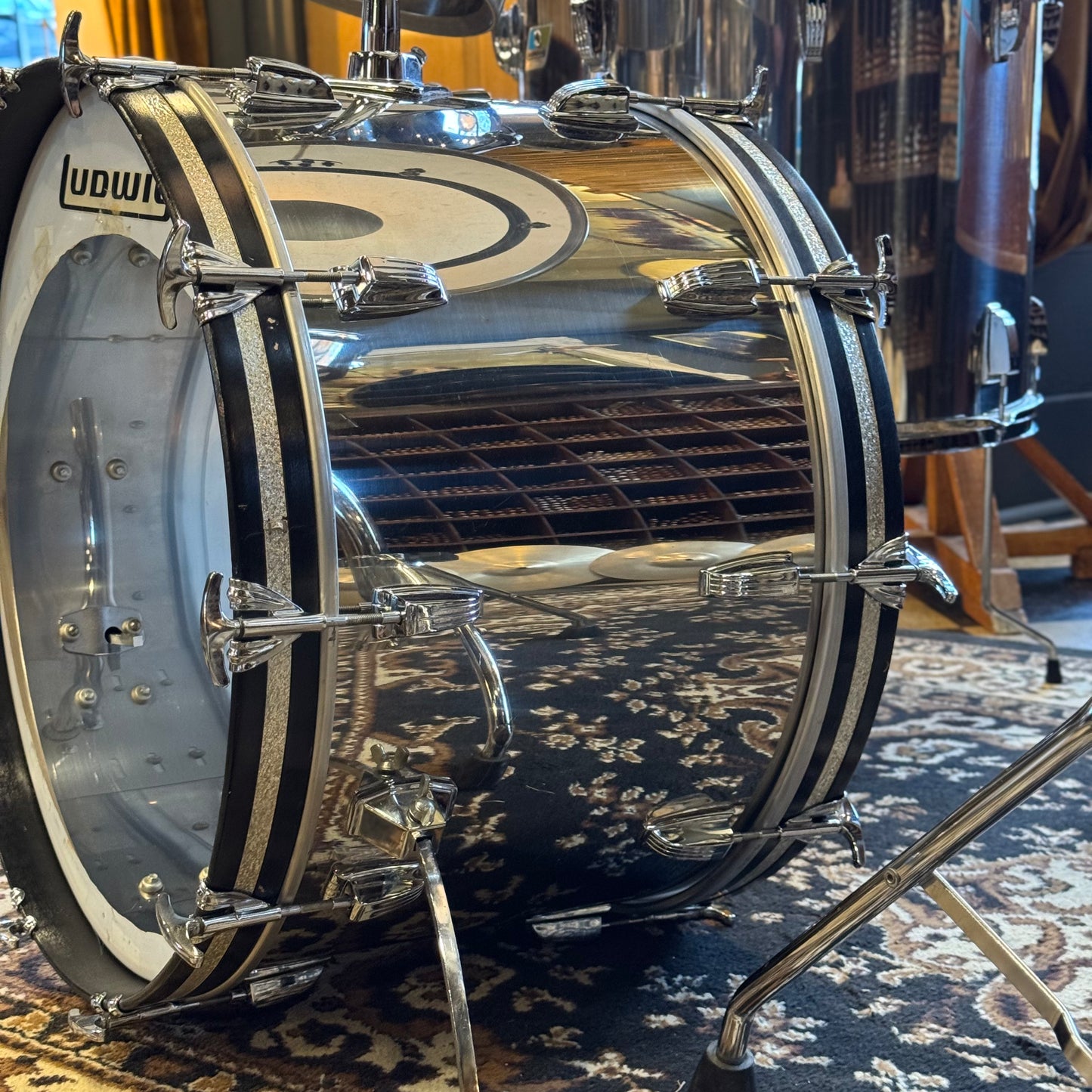 VINTAGE Ludwig 1970's Stainless Steel Concert Tom Set - 14x22, 5.5x8, 6.5x10, 9x13, 10x14, 16x18