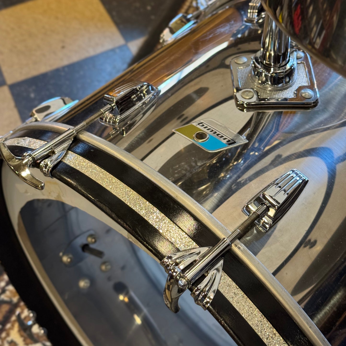 VINTAGE Ludwig 1970's Stainless Steel Concert Tom Set - 14x22, 5.5x8, 6.5x10, 9x13, 10x14, 16x18