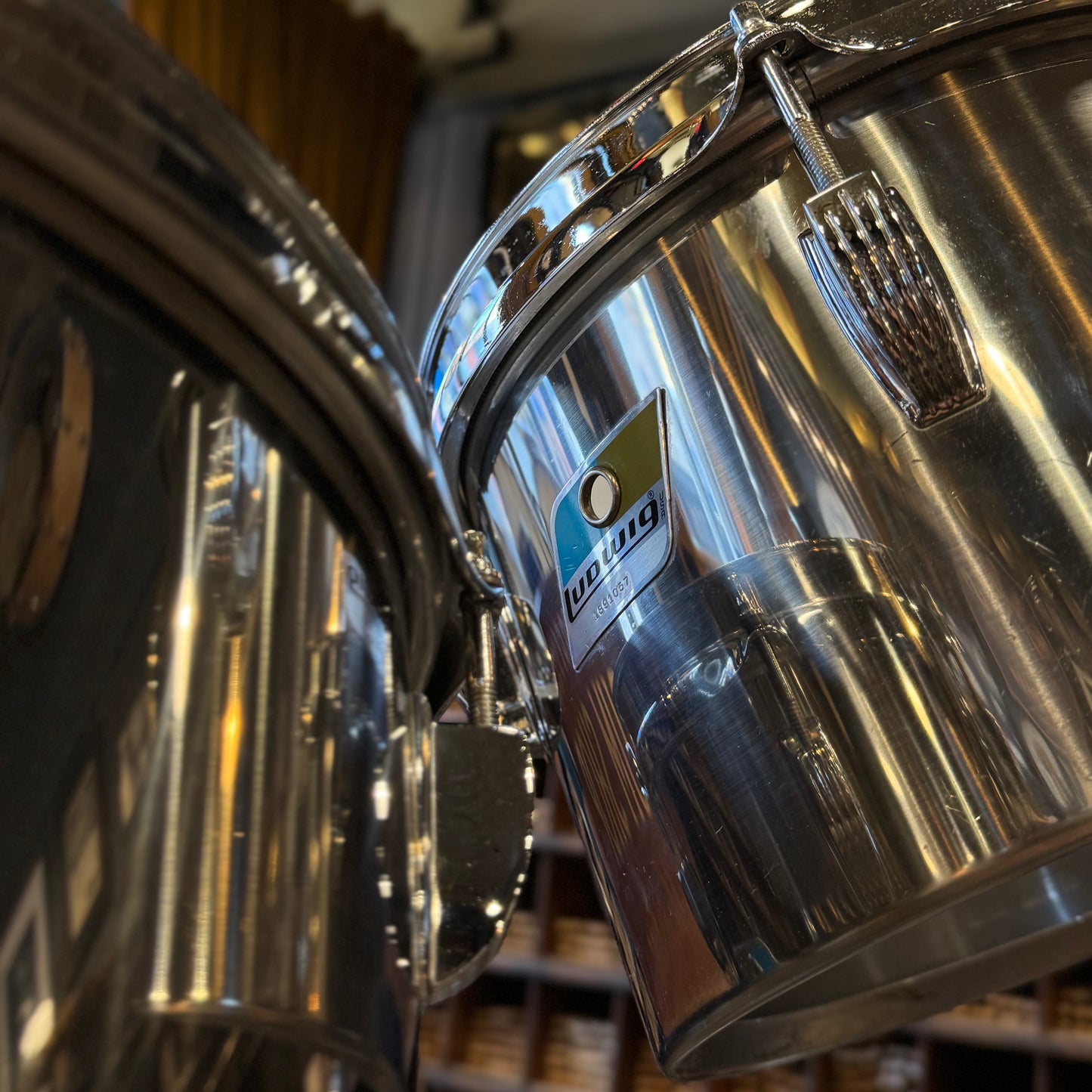 VINTAGE Ludwig 1970's Stainless Steel Concert Tom Set - 14x22, 5.5x8, 6.5x10, 9x13, 10x14, 16x18