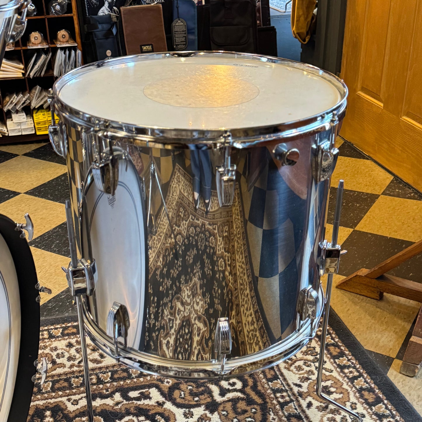 VINTAGE Ludwig 1970's Stainless Steel Concert Tom Set - 14x22, 5.5x8, 6.5x10, 9x13, 10x14, 16x18