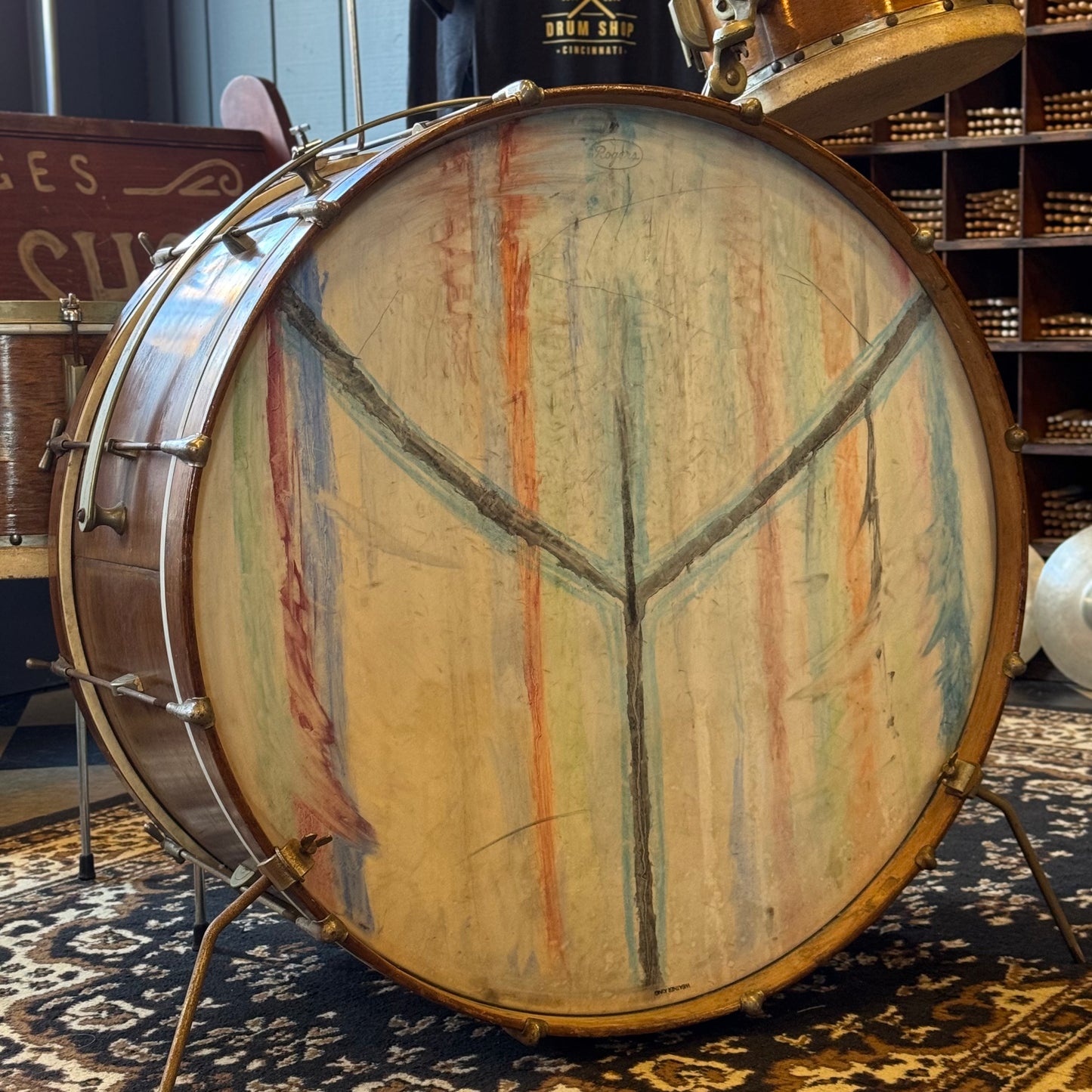 VINTAGE 1940's Leedy Trap Kit in Natural Mahogany