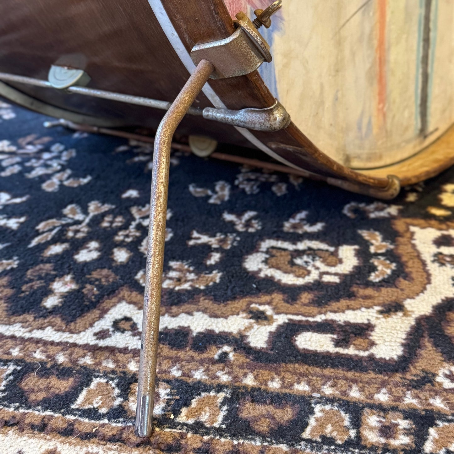 VINTAGE 1940's Leedy Trap Kit in Natural Mahogany